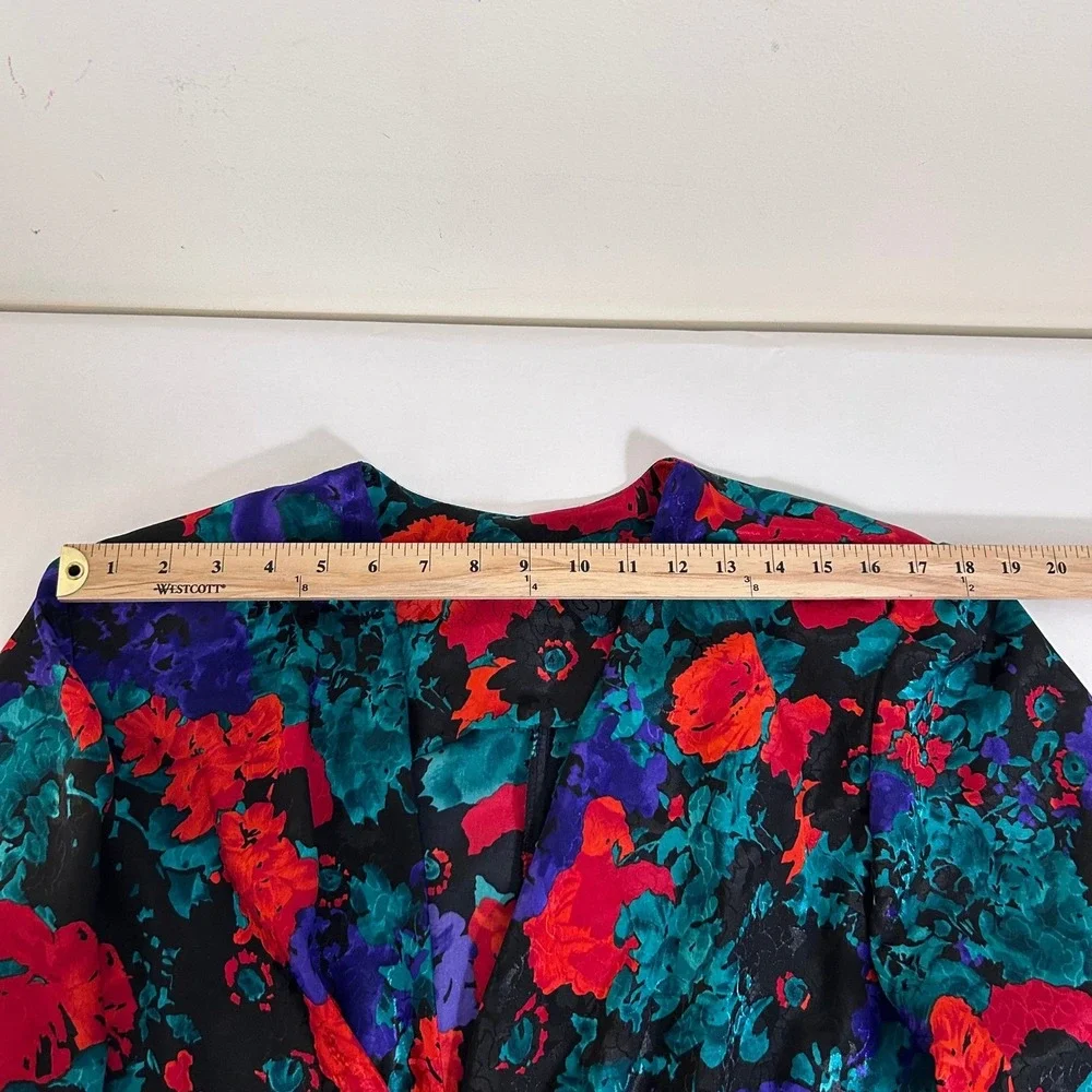 Vintage 80s Abstract Floral Blazer, Jewel‎ Tone Statement Jacket